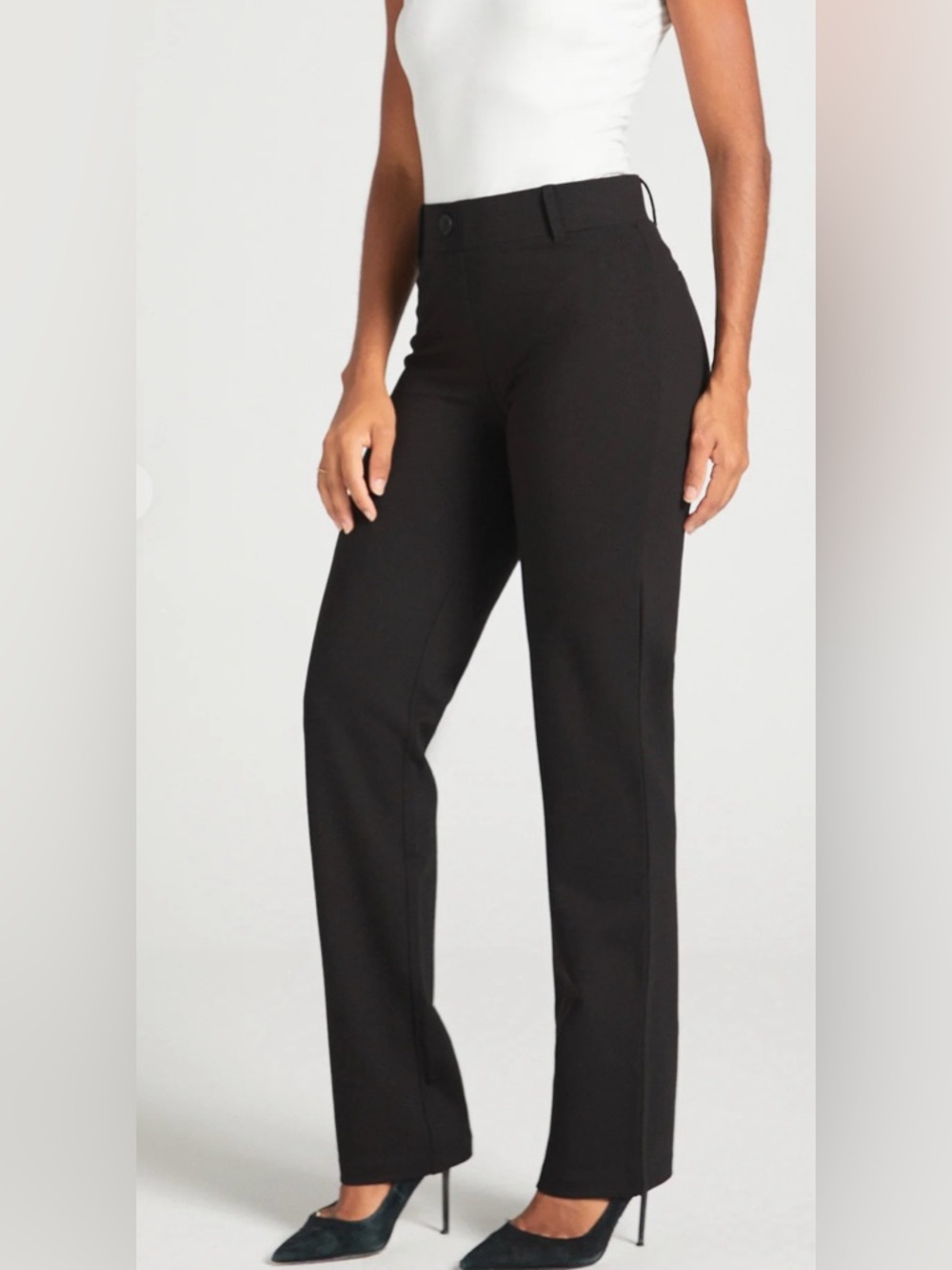 Betabrand Straight Leg Yoga Dress Pant DPYP Black Size Large